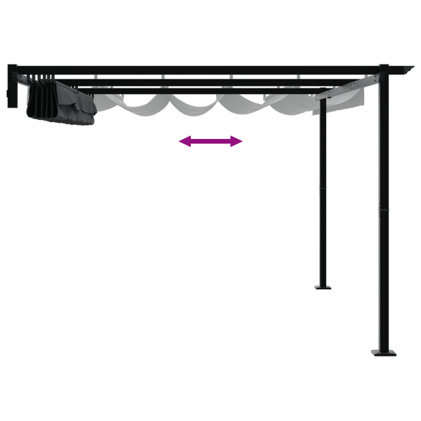 Paviljong Antracit 400 x 300 x 200 cm Polyester