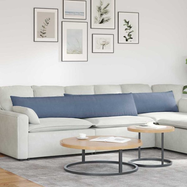Sofakuddar 2 pcs Blå 200 x 40 cm Kordread tyg