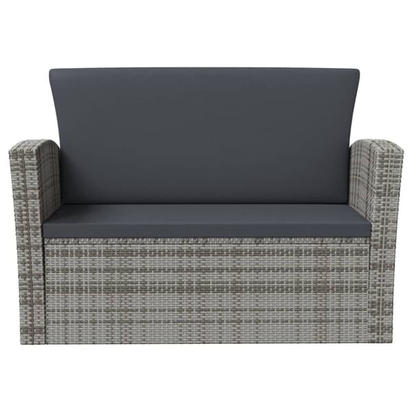 Loungegrupp med dynor 8 delar grå konstrotting