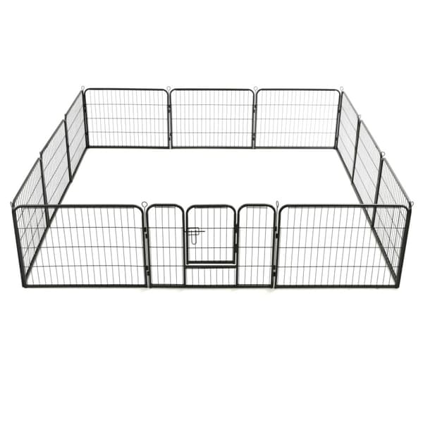 Hundhage 12 paneler stål 80x60 cm svart