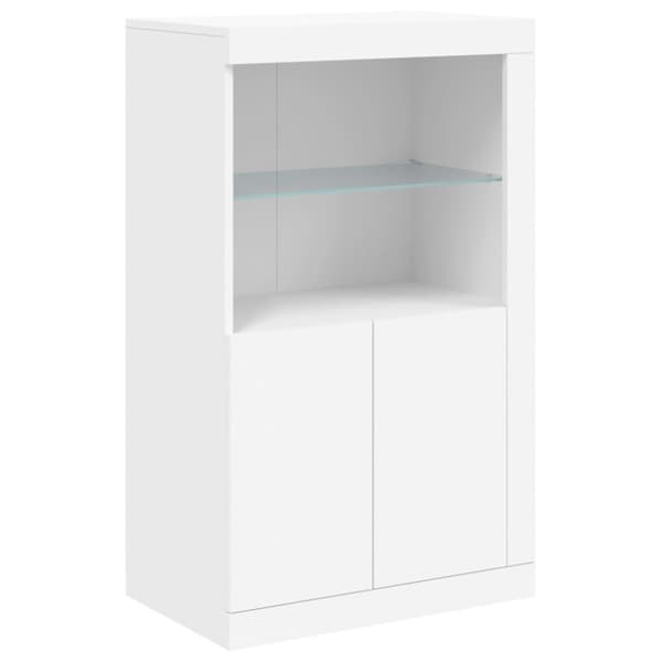 Skänk med LED-belysning vit 162x37x100 cm