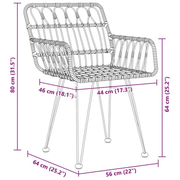 Trädgårdsmöbelset 7 pcs Svart Pulverlackerat stål