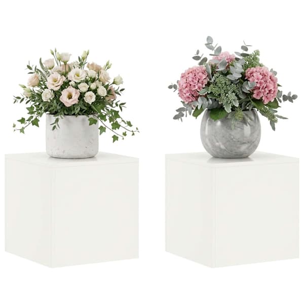 Växtställ 2 pcs Vit 40 x 40 x 40 cm Stål