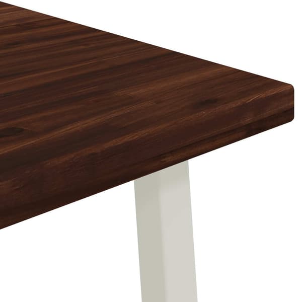 60 x 55 x 75 cm Massivt Akaciaträ Mörkbrun och Vit Rektangulär