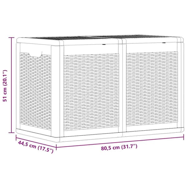 Dynbox 180 liter svart PP-rotting