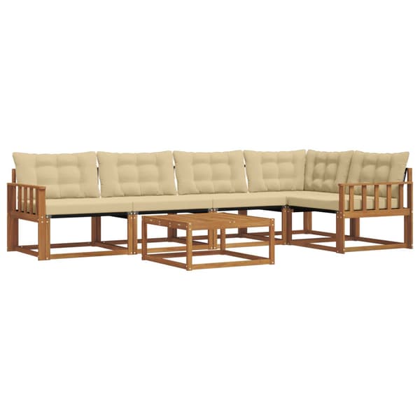Utomhussoffset 6 st Naturlig och Beige