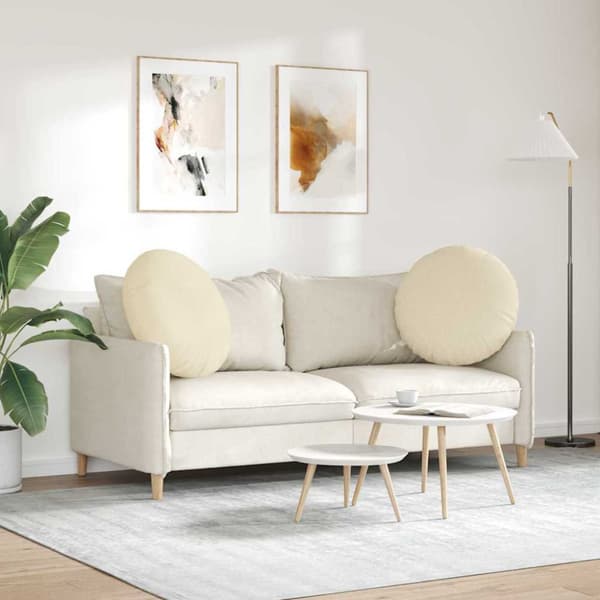 Sittkuddar 2 pcs Kräm Ø60 x 21 cm tyg