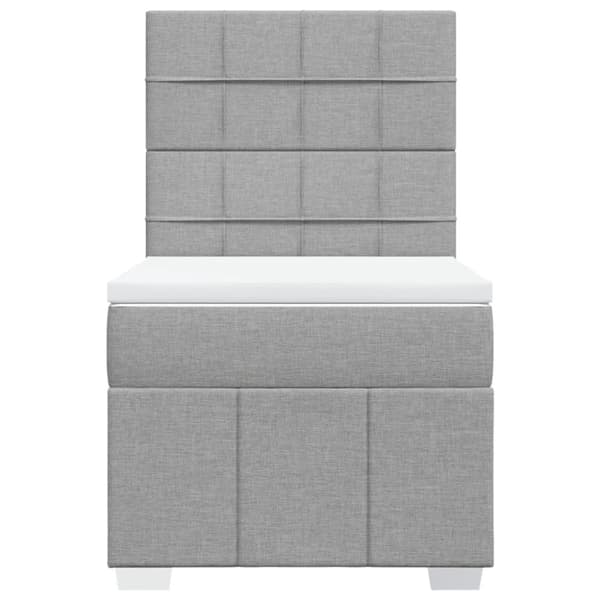Ramsäng med madrass ljusgrå 100x200 cm tyg