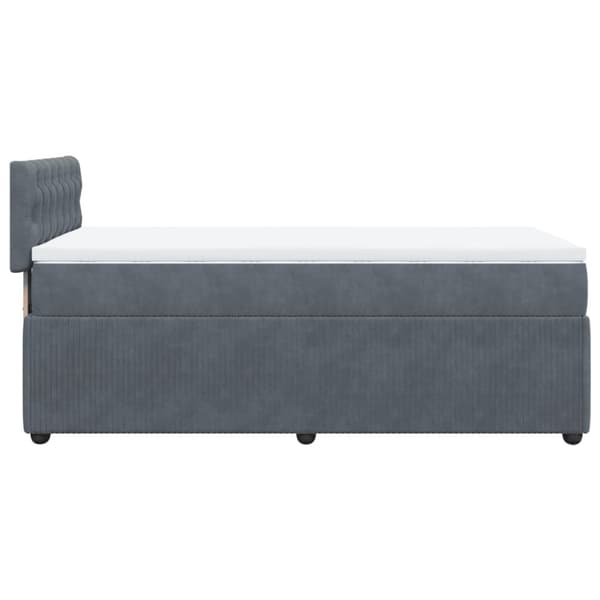 Ramsäng med madrass mörkgrå 80x200 cm sammet