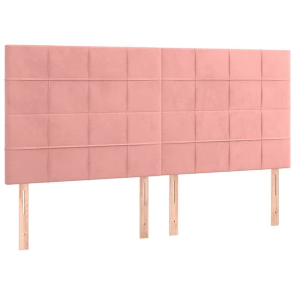 Ramsäng med madrass rosa 200x200 cm sammet