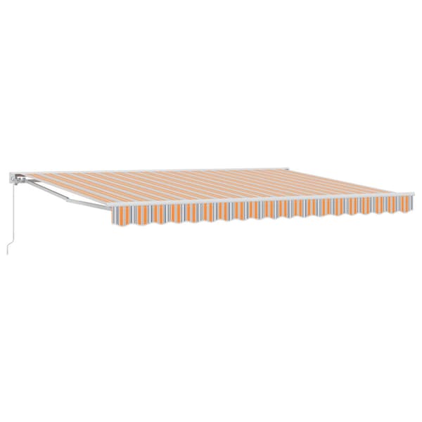 Manuell Utdragbar Markis Orange, Grå, Blå, Vit 5 × 3,5 m