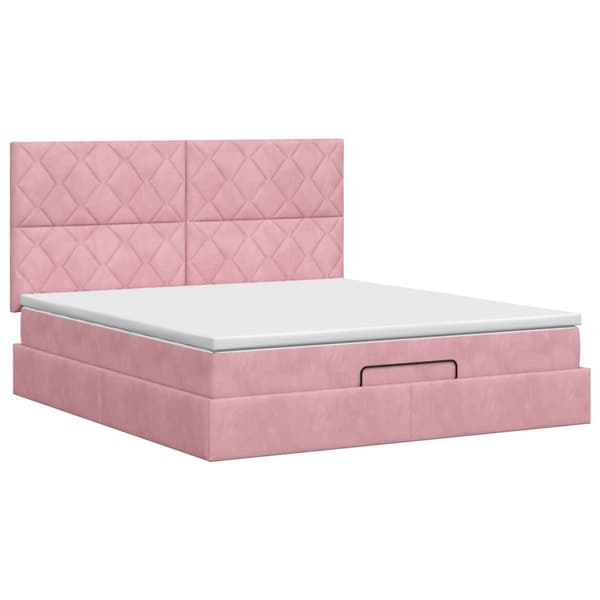 Ottoman säng med madrass Rosa 160 x 200 cm Sammet
