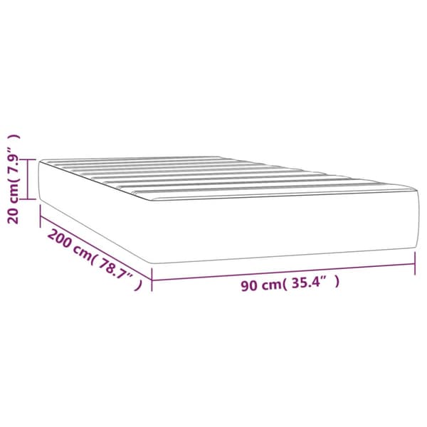 Pocketresårmadrass medium blå 90x200x20 cm tyg