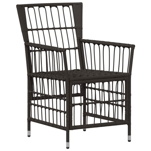 Trädgårdsstolar 2 st Svart PE rattan, Stål och Polyester Tyg