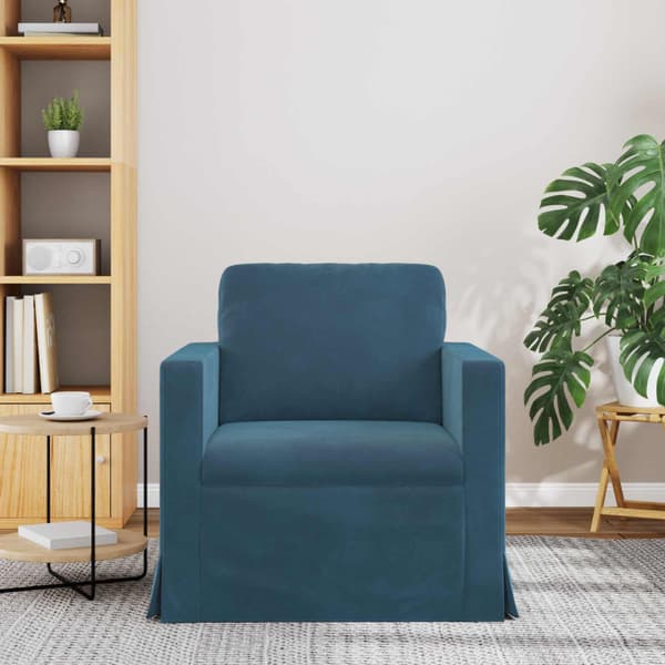 Soffa Blå 78 x 78 x 80 cm Sammet