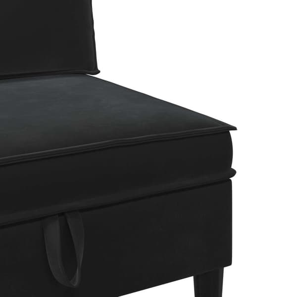 Möbelset för vardagsrummet med kudde 4 pcs Svart Sammet