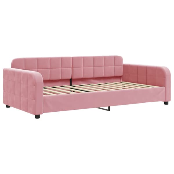 Dagbädd utdragbar rosa 100x200 cm sammet