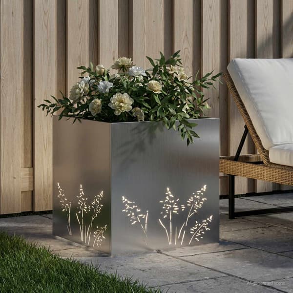 Trädgårdsplanterare Silver 50 x 50 x 49 cm Galvaniserat stål