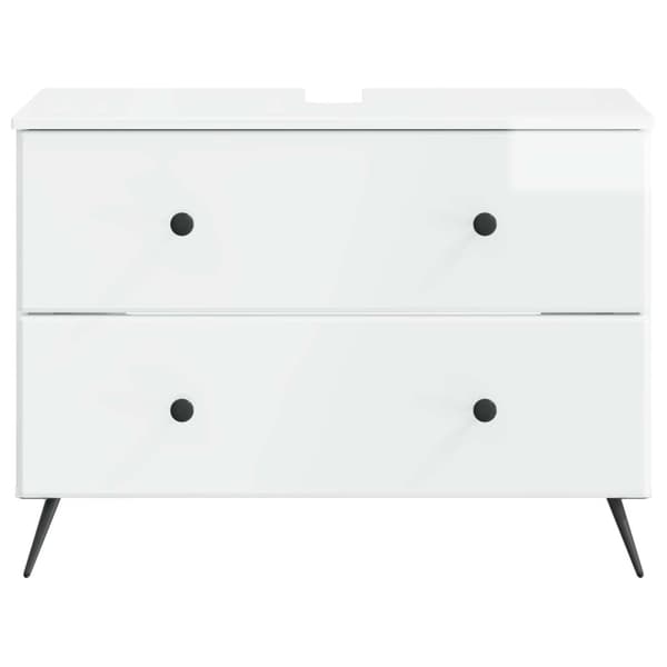 Badrumsskåp med handfat BREDA Vit högglans 82 x 41 x 59 cm