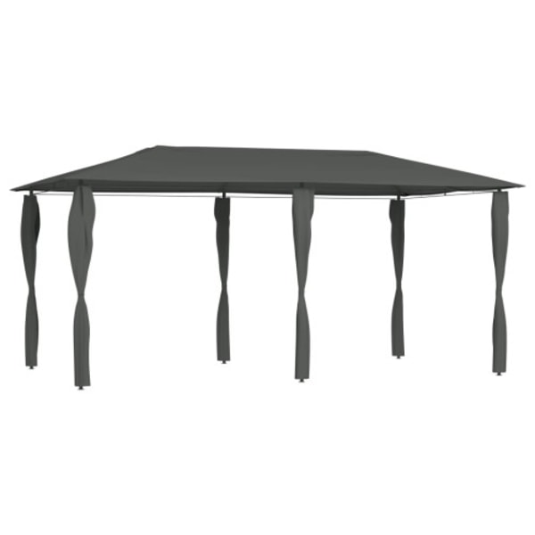 Paviljong med stolpar 2,98x5,3x2,59 m antracit 160 g/m²