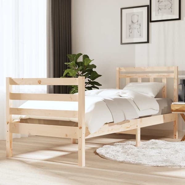 Sängram massivt trä 75x190 cm