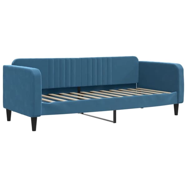 Dagbädd utdragbar med madrasser blå 80x200 cm sammet