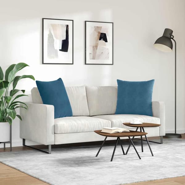 Sofakuddar 2 pcs Blå 60 x 60 cm Kordread tyg