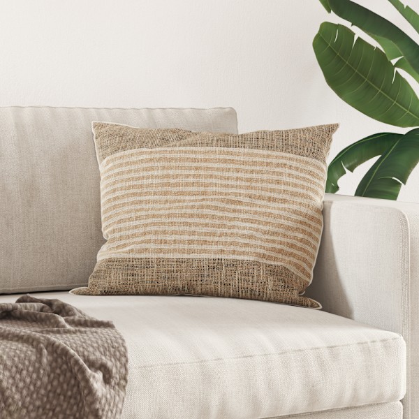 Kudde Vit 40 x 60 cm Bomull och Polyester