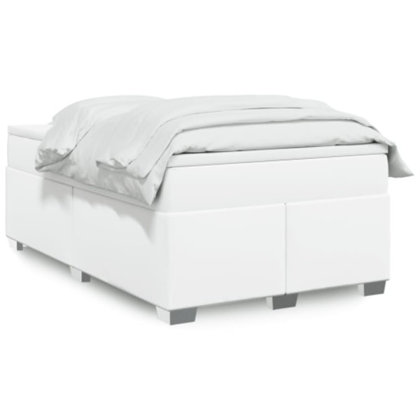 Ramsäng med madrass vit 120x190 cm konstläder