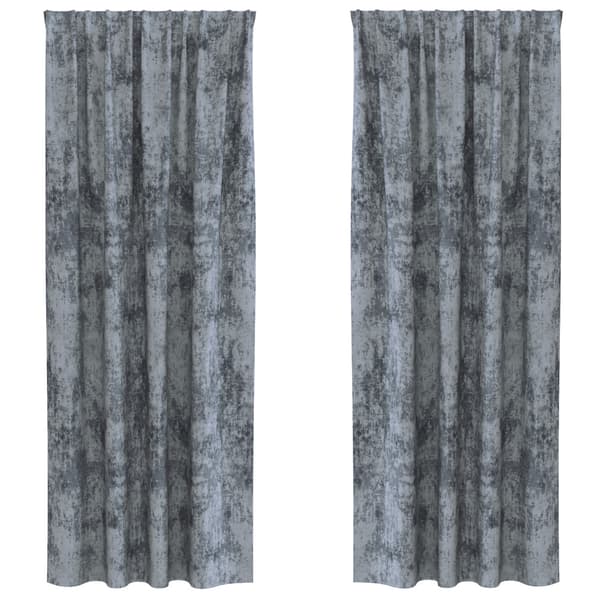 Sammetsgardiner 2 pcs Silvergrå 245 x 140 cm Sammet