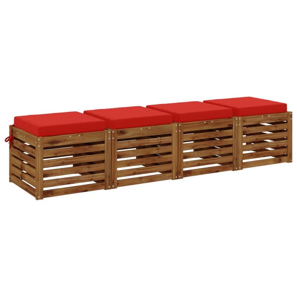4-delade Sittdynor SOEST 4 st 100% Polyester Röd 40 x 40 x 7 cm