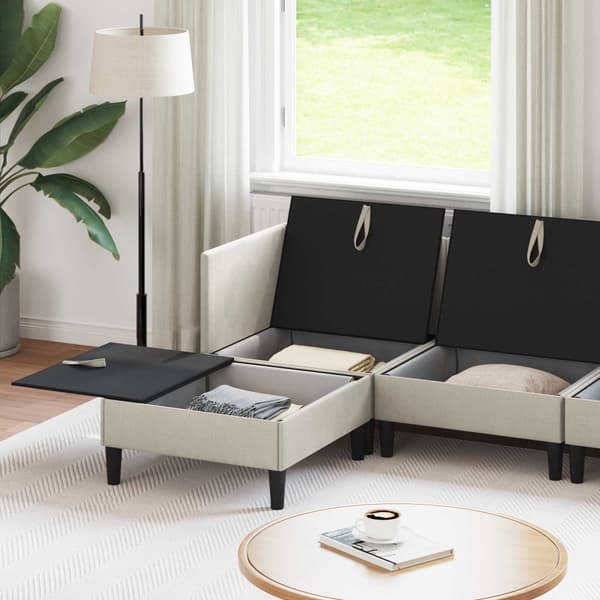 Möbelset för vardagsrummet 6 pcs Havre Tyg