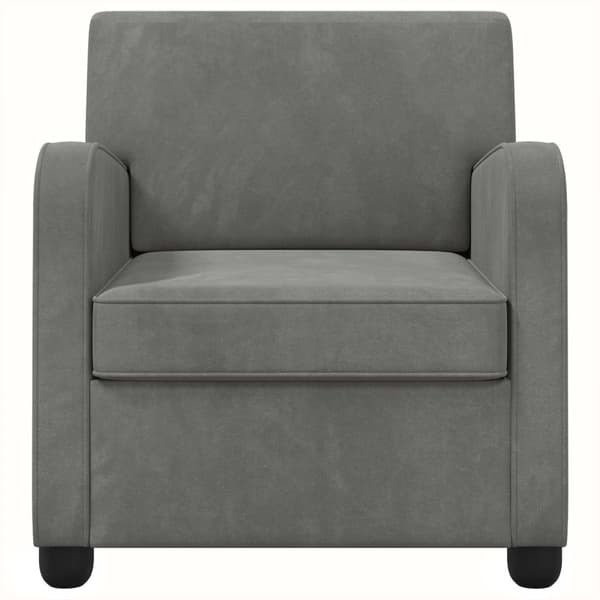 Fåtölj Mörkgrå Sammet