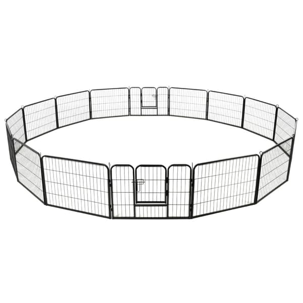 Hundhage 16 paneler stål 60x80 cm svart
