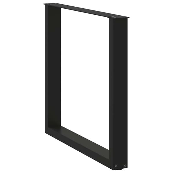 Matbordsben U-formade 3 st svarta 80x(72-73) cm stål