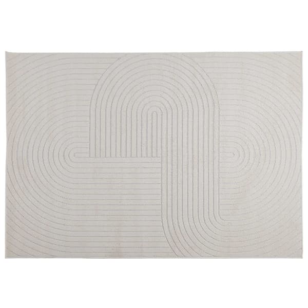 Områdesmattor Rektangulär PALMERAS Kräm 200 x 140 cm Polyester