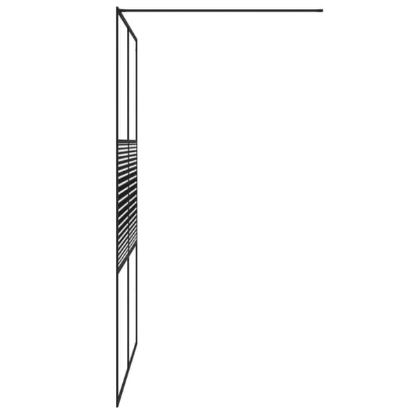 Duschvägg svart 140x195 cm klart ESG-glas