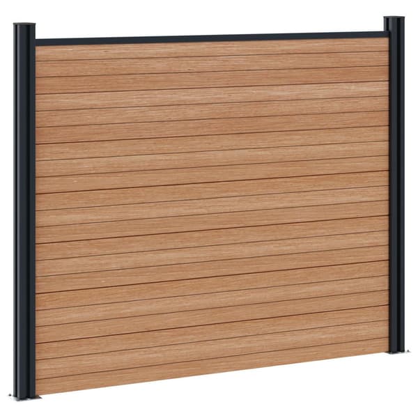 Stängselpanel 3 pcs WPC och aluminium Brun
