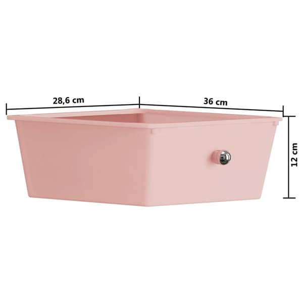 Förvaringsvagn 4 lådor rosa plast