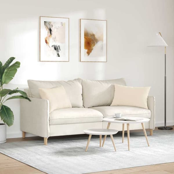 Sofakuddar 2 pcs Beige 60 x 40 cm tyg