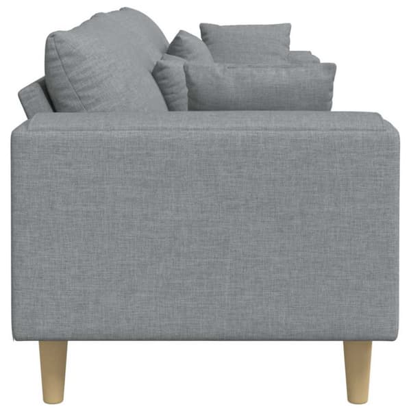 Soffa med kudde Ljusgrå 250 x 77 x 76 cm tyg