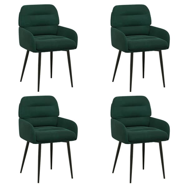 Matstolar 4 pcs Sammet Mörkgrön 59 x 59,5 x 90 cm