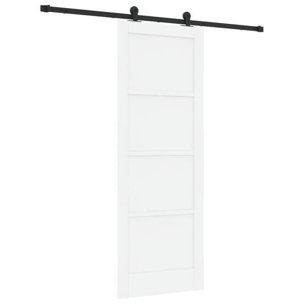 Skjutdörr 78 x 211 cm Konstruerat trä Vit och svart