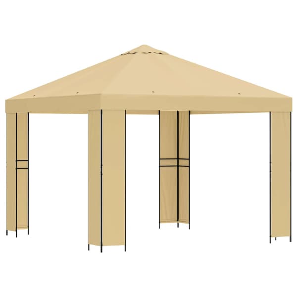 Paviljong 3 x 3 m Gräddvit Polyester och Stål 190