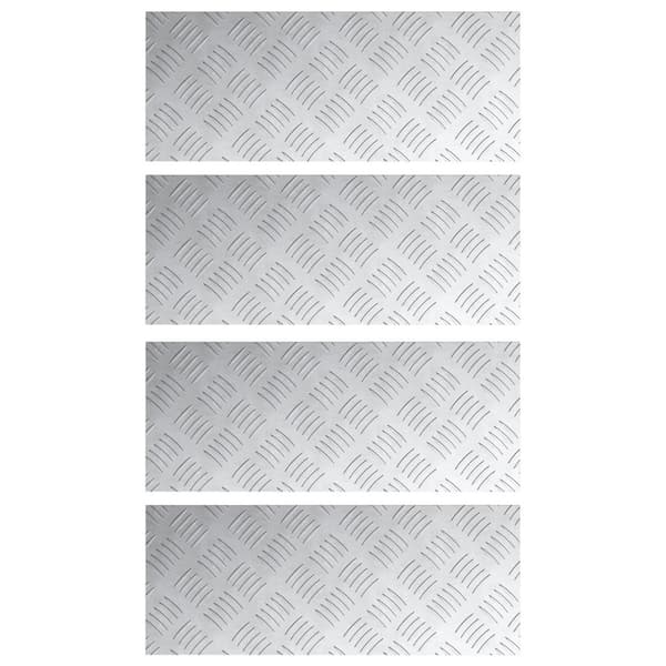 Trappsteg Rektangulär 4 pcs Silver 50 x 20 cm Aluminium