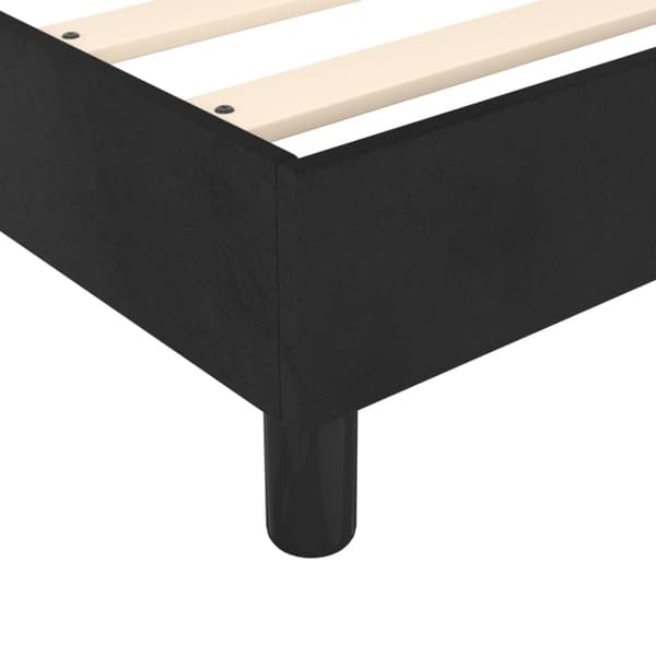 Boxspring-sängram svart 100x200 cm sammet