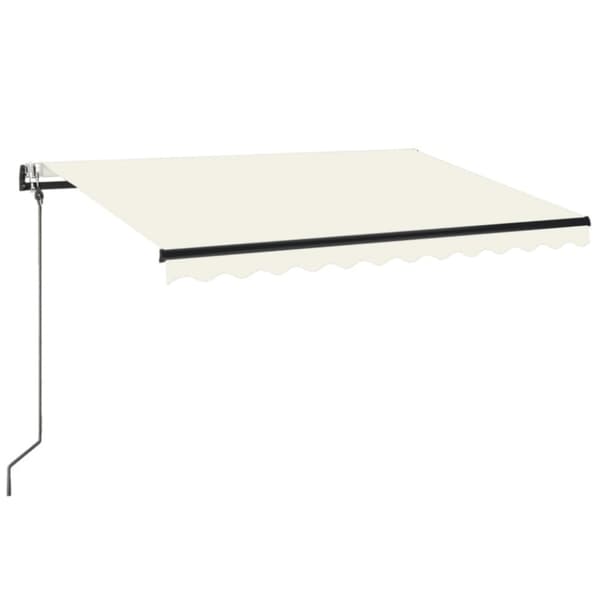 Automatisk markis med vindsensor & LED 350x250 cm gräddvit