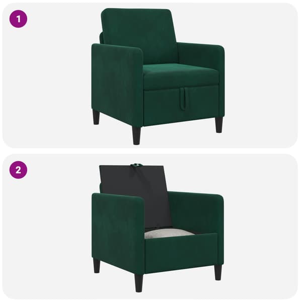 Soffa med förvaring Mörkgrön 72 x 78 x 87 cm Polyester