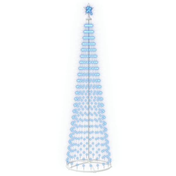 LED-konjulgran 250 cm 470 LED-lampor Blå Stål Vit