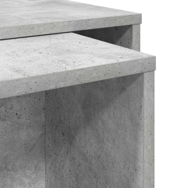 Kaffebordsset 2 pcs Betonggrå Konstruerat trä